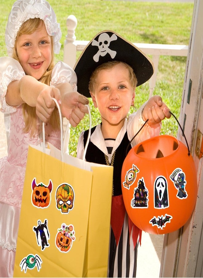 VANRUID Halloween Stickers, 100 Pcs Sparkly Holographic Halloween Stickers for Kids, Non-Repeating Halloween Pumpkin Theme Stickers, Vinyl Waterproof Holiday Party Stickers, Party Favors Gifts - Image 4